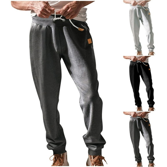 DODADAWANJ Fashion Sweatpants for Men Breathable Cinch Bottom Joggers Pants Drawstring High Waisted Workout Sweatpant with Pockets Dark Gray XXXL