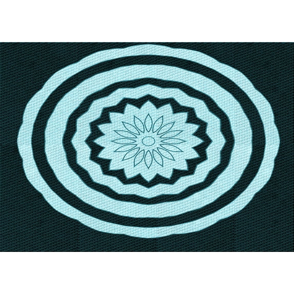Ahgly Company Indoor Rectangle Patterned Deep Teal Green Area Rugs, 7' x 9'