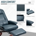 thumbnail image 6 of Faux Leather Manual Recliner, Adjustable Swivel Lounge Chair with Footrest, Armrest and Wrapped Wood Base for Living Room, Blue, 6 of 18
