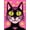 Pink, Pattern 2, variant on ODIKA 2'x3' Machine Washable Non-Slip Area Rug, Pop Art Kitten Head with Bold Stripes and Vibrant Contrasting Accents High Traffic Rug, Yellow, 727057