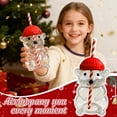 thumbnail image 4 of Mouse Shaped Glass Straw Cup with Red Hat, Transparent Christmas Drinkware, Festive Holiday Gift for Kids, 4 of 6