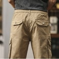 thumbnail image 6 of Men Pants Casual Fashion Outdoors Multi-Pocket Solid Color Cargo Full Length Pants Casual Pants for Men Khaki 3XL, 6 of 6