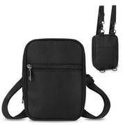 TSV Small Crossbody Cell Phone Bag for Men and Women, Phone Belt Bag with Multi-Pockets, Black