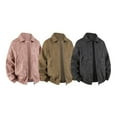 thumbnail image 4 of Faux Leather Coat For Men Lapel Front Zip Long Sleeve PU Outwear Stylish Casual Biker Jacket With Pockets (M, Pink), 4 of 7