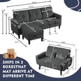 thumbnail image 4 of Soscana Sectional Sofa with Storage Ottoman and Loveseat, Modern 3 Seater L Shaped Couch Love Seat for Living Room Apartment Studio Office,Living Room Furniture Set,Dark Gray, 4 of 8