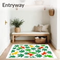 thumbnail image 3 of ODIKA 5'x7' Machine Washable Non-Slip Area Rug, Playful Dinosaur Parade With Tropical Leaves and Vivid Cartoon Figures High Traffic Rug, Green, 723302, 3 of 7