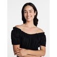 thumbnail image 4 of Time and Tru Women's Peasant Mini Dress with Puff Sleeves, Sizes XS-XXXL, 4 of 5
