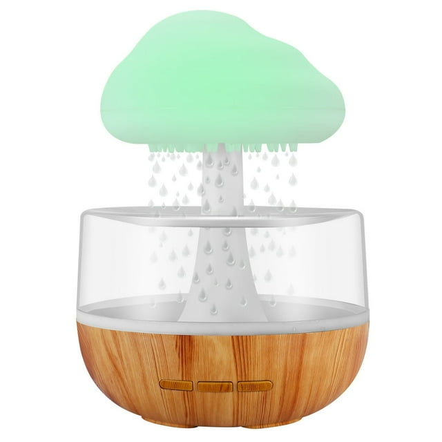 LOVEVER Zen Rain Cloud Night Light Aromatherapy Essential Oil Diffuser Relaxing Humidifier with Calming Water Drops Sounds Patented