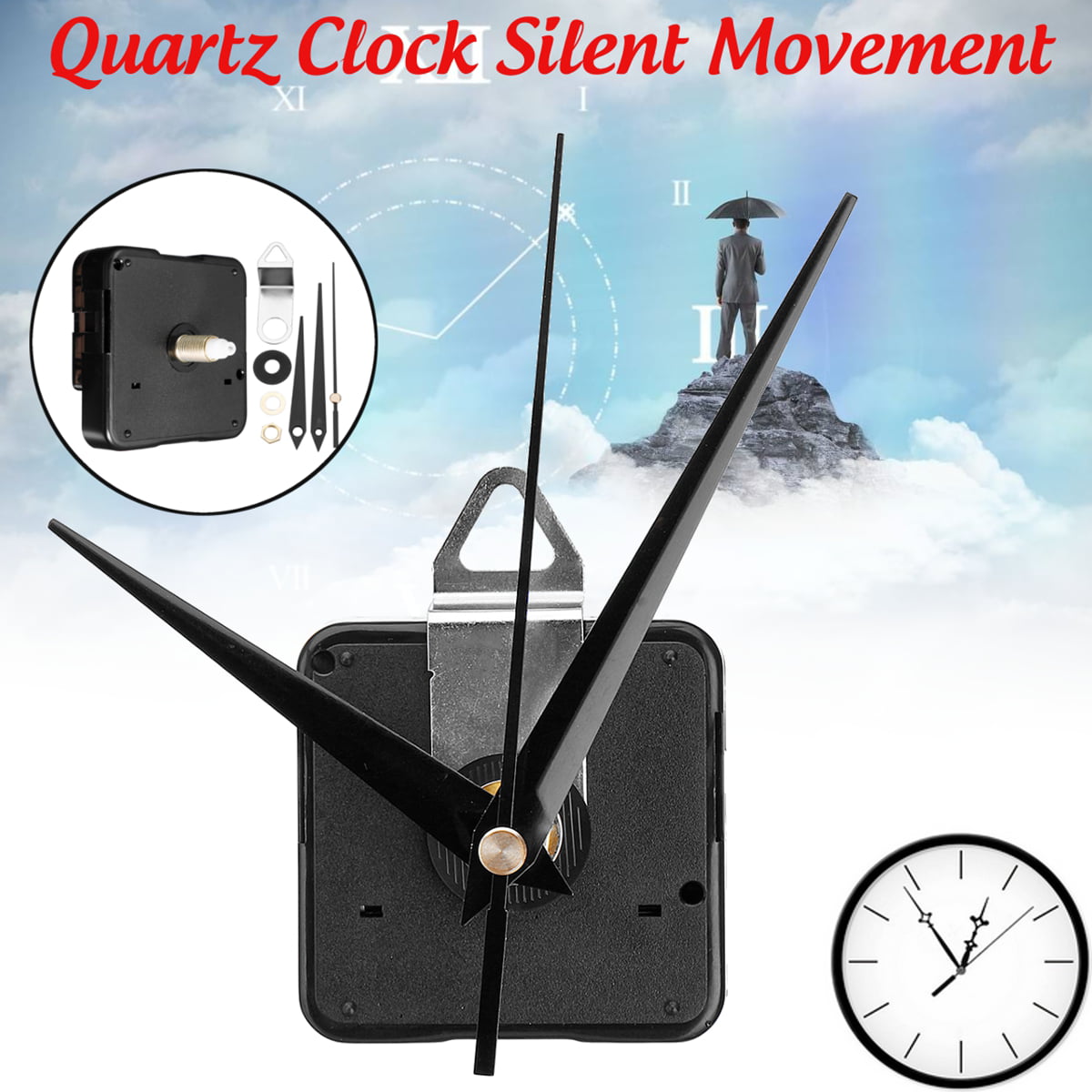Silent DIY Quartz Movement Wall Clock Motor Mechanism Long Spindle Repair Parts 