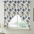 thumbnail image 2 of Navy Blue Floral Swag Valances for Windows 2 Pack, Kitchen Window Curtains 36 Inch Length, Vintage Flowers Elegant Pastoral Rustic Privacy Swag Curtains for Living Room/Bathroom 36"x36", 2 of 8