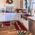 thumbnail image 3 of Christmas Kitchen Rugs Set of 2 Kitchen Floor Mats Non-Slip Backing Kitchen Mat Xmas Decorative Washable Doormat Runner Rug 17"x47.2"+17"x30" Merry Christmas Decorations, 3 of 6