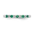 thumbnail image 4 of 14K White Gold Ring Band Wedding Emerald Round Green Diamond, 4 of 7