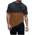 thumbnail image 3 of Jinhomg Mens Casual Graphic T-Shirts Vintage Western Animal Print Tees Big and Tall Comfy Short Sleeve Crew Neck Tops 2025 Daily Wear Brown XL, 3 of 6