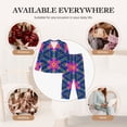 thumbnail image 6 of KLL Bright Turtles Print Women's Long Sleeve Pajamas with Pants Sleepwear Loungewear 2 Set-Medium, 6 of 7