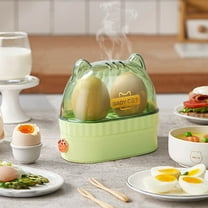 Qnjujn Mini Automatic Egg Steamer Cooker - Dorm Office Travel Breakfast Maker - 360° Steam Cooking with Power Off Protection for Soft/Hard Boiled Eggs