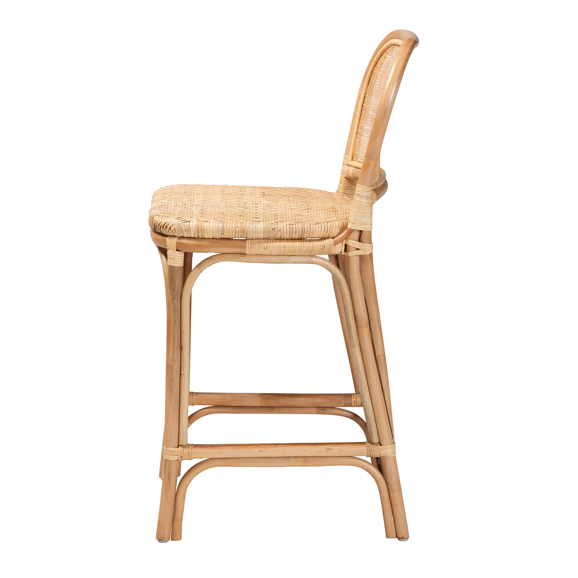 bali & pari Adrena Rattan Counter Stool, Natural Brown