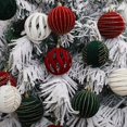 thumbnail image 2 of 6/12 piezas de 6 cm de bolas de Navidad de color rojo vino, adornos para árbol de Navidad de color verde oscuro y blanco, nuevas esferas navideñas colgantes, 2 of 5