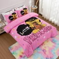 thumbnail image 6 of Black Girl Little Princess Comforter Set, Pink 6Pcs Bed in A Bag Twin Size Sparkling Stars Bedding Set,for Kids, Girls, 6 of 7