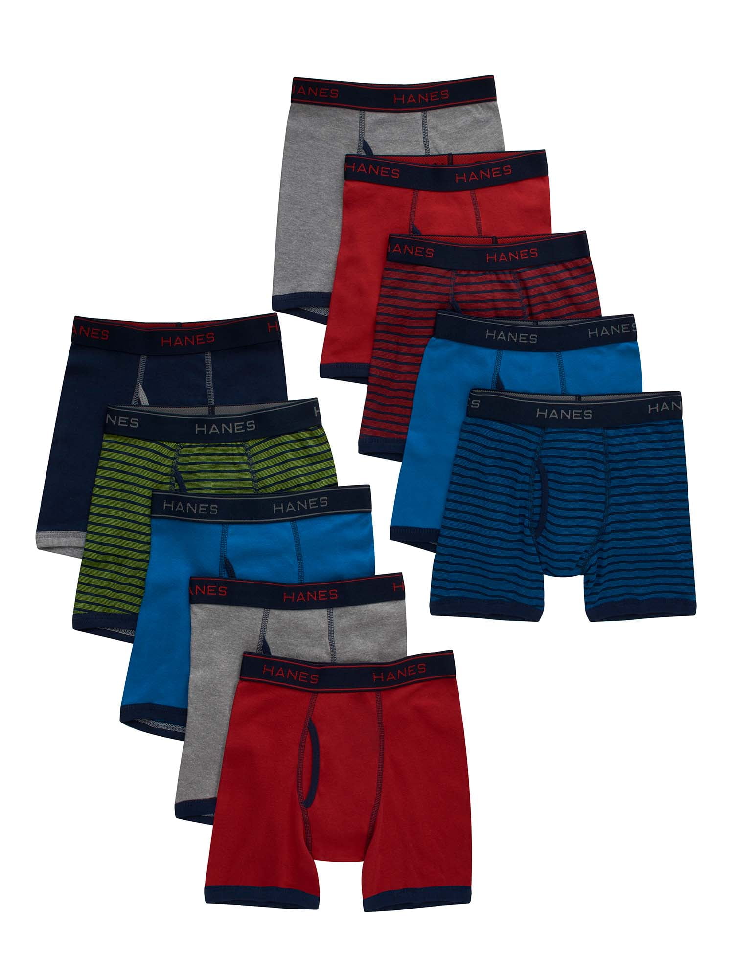 Hanes Boys Underwear, 10 Pack Tagless ComfortFlex Waistband Boxer Brief Sizes SXXL