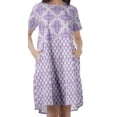 thumbnail image 3 of Moomaya Printed Tunic Dresses Women A-Line Short Sleeve Casual Shift Dress, 3 of 6