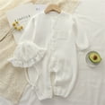 thumbnail image 2 of ZyeKqe Newborn Baby Jumpsuit Toddler Girls Boys Romper Clothing Long Sleeve Bodysuit Solid Color Romper, 2 of 6