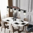 thumbnail image 4 of ACE-LIGHTS,Modern Industrial 5-Light Chandelier with Clear Glass Shades(Bulbs Not Included),Hanging Ceiling Light Fixture for Living Room,Dining Room,Kitchen Island(Walnut+black), 4 of 9