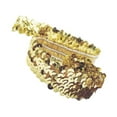 thumbnail image 3 of Landege Golden Sequin Ribbon Trim Elastic Lace Belt for Dancewear, Clothing Accessories, Decorative Craft Supplies 914CM, 3 of 10