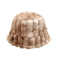 thumbnail image 5 of CoCopeanut Topi Bucket Manis Ruffle Lembut Baru Topi Nelayan Hangat Musim Dingin Daun Lotus Lembut Topi Kasual Panama Luar Ruangan Musim Gugur untuk Wanita, 5 of 6