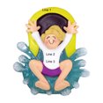 thumbnail image 4 of Personalized Water Slide Ornament - Pool Slide Ornament, Amusement Park Ornament, Water Tubing Ornament, Water Park Ornament, Ornaments for Kids - Blonde Female - Free Customization with Gift Box, 4 of 10