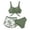 Army Green, variant on Krdevn Girls Wrap Crop Tankini 2 Piece Swimsuit with Palm Print Shorts Color:Blue,Size:13-14 Years