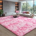 thumbnail image 5 of KIXINWA Area Rug for Bedroom Living Room, Machine Washable 4x6 Fluffy Shag Rug, Soft Plush Non Slip Carpet for Indoor Floor Bedside Nursery Girls Kids Room Dorm, Home Decor Aesthetic, Tie-Dyed Pink, 5 of 5