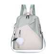 thumbnail image 1 of Ladies Fashion Pendant Casual Backpack Retro Style Solid Color Large Capacity Backpack Water Backpack for Biking, 1 of 6