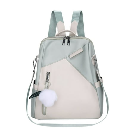 

ZHIYU Ladies Fashion Pendant Casual Backpack Retro Style Solid Color Waterproof Large Capacity Backpack