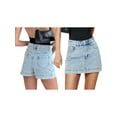thumbnail image 2 of Rdhnmea Women Summer Denim Skorts Casual Solid Color Elastic Mini Skirt, 2 of 9