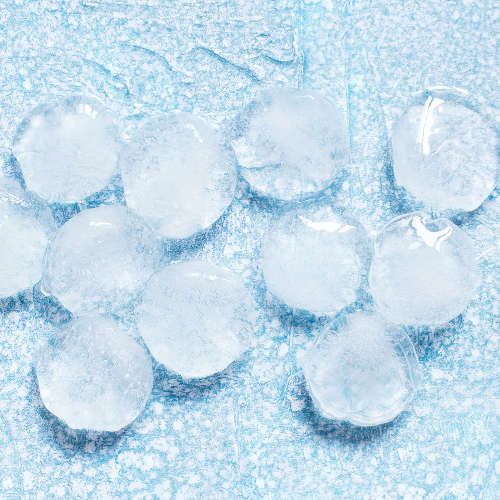 FESTFENDS 4Pcs Freezer Ice Cube Tray Round Ice Tray for Freezer Easy Release Sky-Blue Plastic