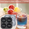thumbnail image 3 of Ludlz Ice Ball Mold Non-stick Reusable Easy to Clean Silicone 4 Grids Basketball Shape Quick Cooling Whiskey Ice Maker for Party, 3 of 8