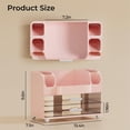 thumbnail image 2 of Soda Candy Makeup Organizer for Vanity with 2 Large Drawers & Brush Holder, Countertop Cosmetic Storage for Bathroom & Dresser, Multi-Purpose Organizer for Lipsticks, Perfumes, Eyeshadows, Skincare, 2 of 6