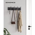 thumbnail image 2 of Perchero de pared SONGMICS negro con 4 ganchos dobles, 2 of 7