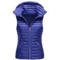 thumbnail image 1 of Niuer Ladies Open Front Hooded Coat Women Lightweight Puffer Vest With Pockets Holiday Cardigan Casual Outwear Dark Blue 3XL, 1 of 2