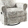 thumbnail image 6 of Tina's Home Upholstery 360° Swivel Recliner Set of 2, Nursery Chair with Nailhead Trim & Metal Base for Living Room & Nursery Comfort Beige, 6 of 10