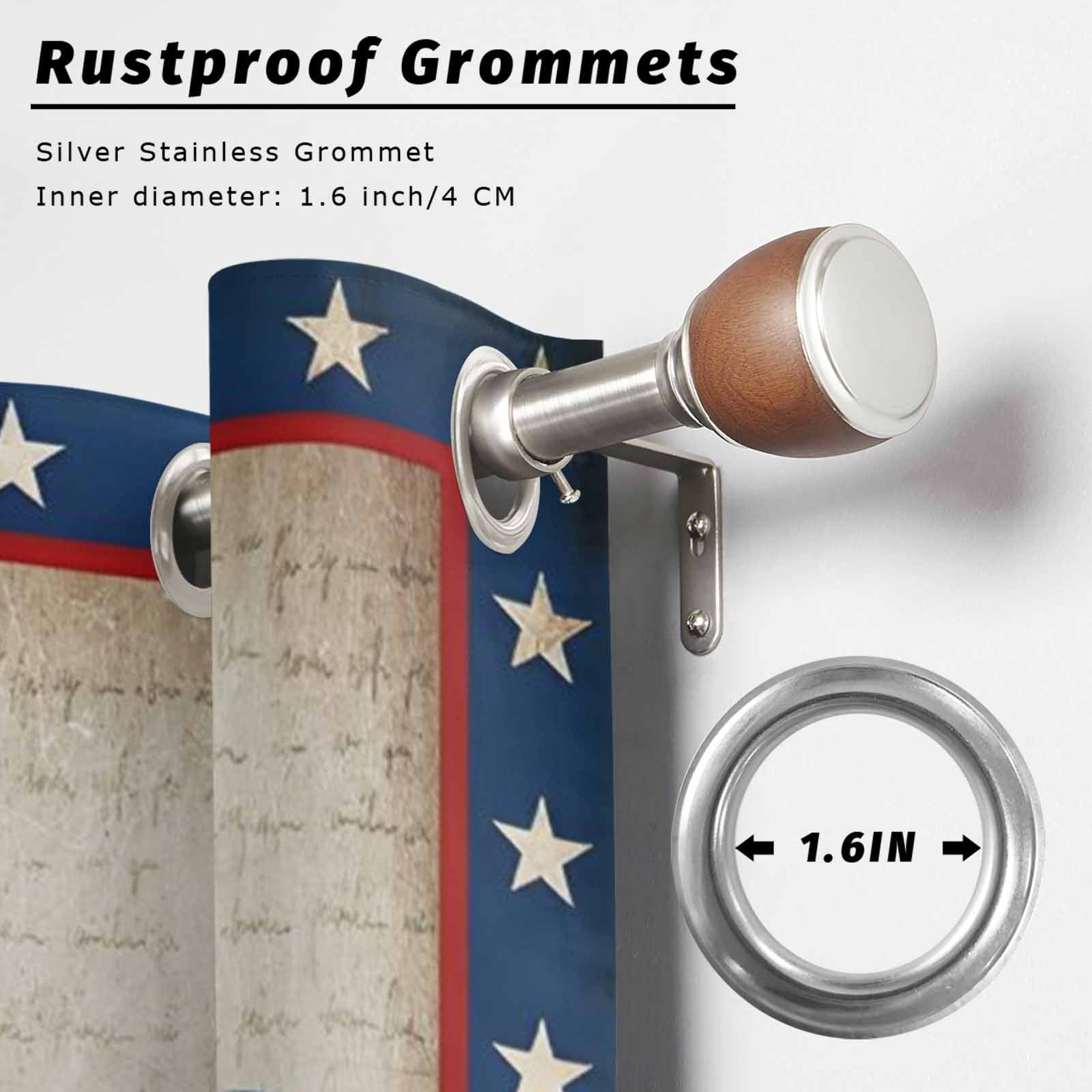 4th of July Outdoor Curtains for Patio, Home Sweet Home Blue Stars Floral Usa Flag Vintage Sunshade Privacy Drapes Grommet Waterproof Outside Curtains for Porch/Cabana/Balcony 54"x 108", 1 Panel