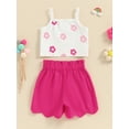 thumbnail image 4 of Musuos Toddler Girl 2Pcs Summer Outfits 6M 12M 18M 24M 3Y 4Y Sleeveless Floral Print Tank Tops + Button Shorts Set Infant Clothes, 4 of 8