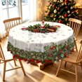 thumbnail image 2 of Duangreer Christmas Tablecloth 70''Round, Xmas Tree Truck Print Waterproof Wrinkle Resistant, Table Cover for Family Party Dining, Indoor and Outdoor, 2 of 6