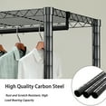 thumbnail image 5 of Coat Racks Heavy Duty Garment Rack, Freestanding Closet Organizer, Portable Wardrobe Clothes Rack, Adjustable Wire Shelving Clothes Rack with 8 Adjustable Wire Shelves and 5 Clothes Rails, Black (Wit, 5 of 12