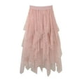 thumbnail image 2 of Womens Skirts Star Sequin Mesh Solid Color Layered Elastic Waist A Line Tulle Tutu Sparkly Streetwear, 2 of 4