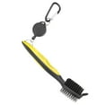 thumbnail image 3 of Cepillo limpiador multifuncional para palos de golf con cerdas dobles de nailon y acero, color amarillo, 3 of 8