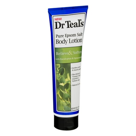 Dr Teal's Relieve & Soften Pure Epsom Salt Body Lotion with Eucalyptus and Spearmint, 10 oz