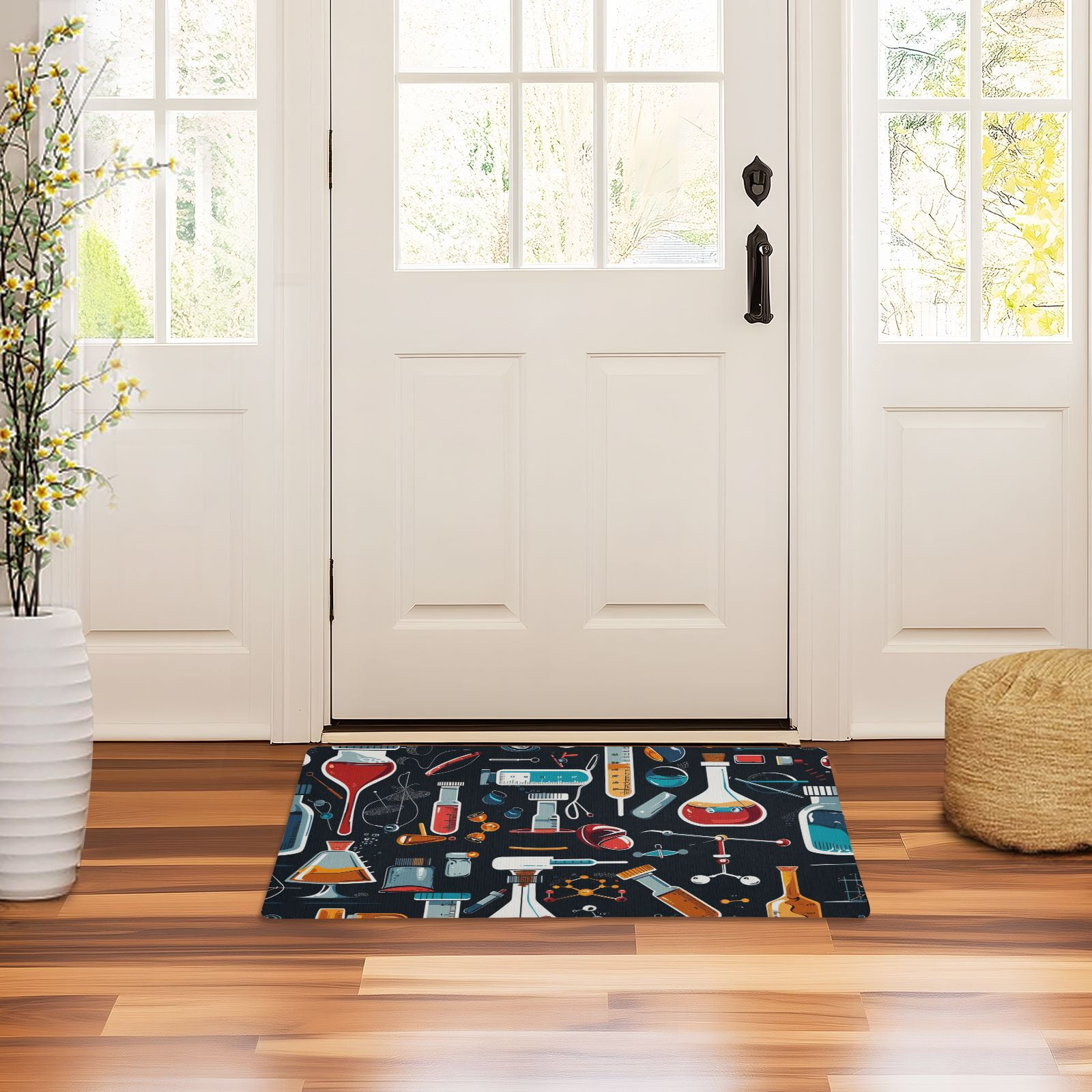 JSTEL Science Chemistry Front Door Mat Outside Entrance 32x20 Inch Doormat for Outdoor Indoor Washable Non Slip Floor Mats