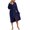 A-Navy186, variant on Women's Robes Warm Fuzzy Hooded Spa Hotel Bathrobe Soft Flannel Cozy Home Wear Nightgown,Size One Size