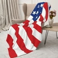 thumbnail image 3 of Sikiie America Flags3 Cozy Flannel Fleece Throw Blanket: Lightweight & Thick for All Seasons - Perfect for Women, Men, & Kids"80"x60", 3 of 6
